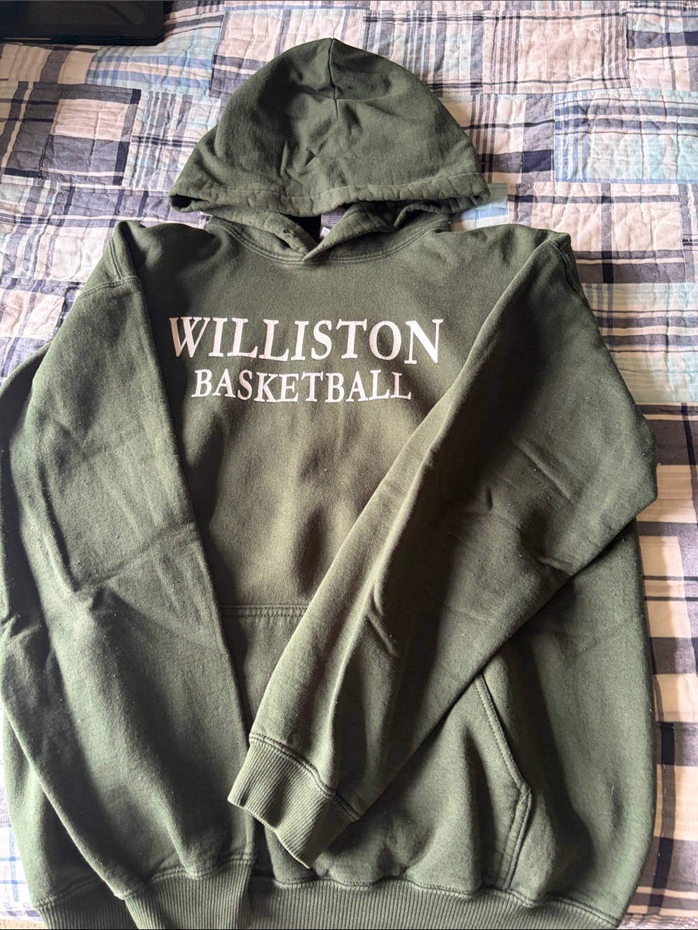 Williston Basketball Gildan Brand Olive Green Hoodie